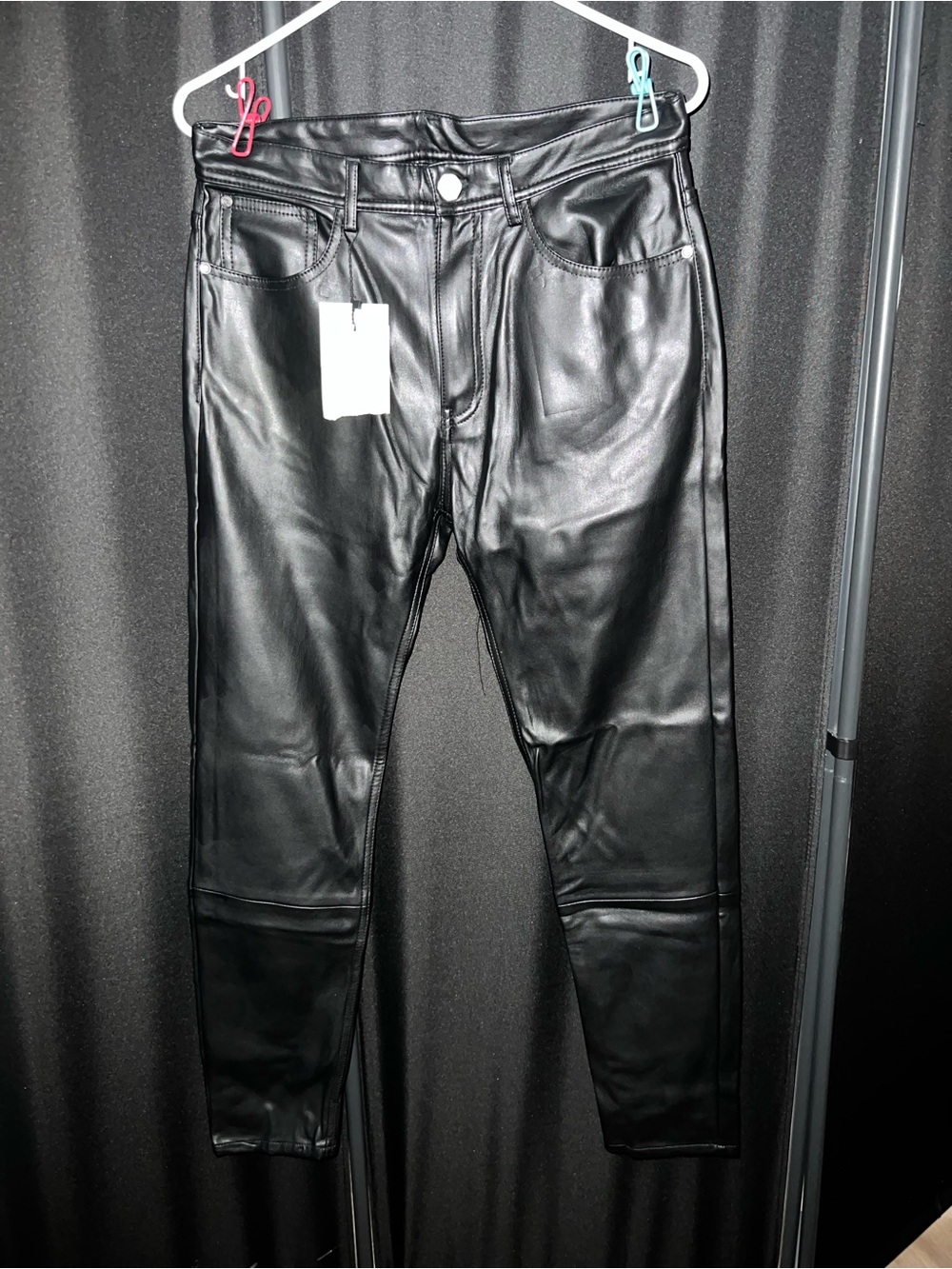 Black Faux Leather Men’s Pants